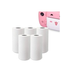 Çocuk Kamera Baskı Kağıdı, 5’li Rulo 57x25mm Çekirdekli Fotoğraf Baskı Termal Kağıt Rulo