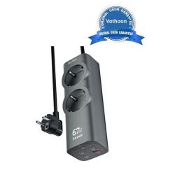 67w Hızlı Şarjlı Akıllı Çoklu Priz – 2000w Güç, 2 Usb-c + 2 Usb-a Çıkışlı, Telefon & Laptop Uyumlu