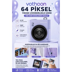 Mini Dijital Kamera 64mp 16x Digital Zoom Retro Vintage 1.4’’ekranlı Video Kamera Taşınabilir Tasarım Mavi