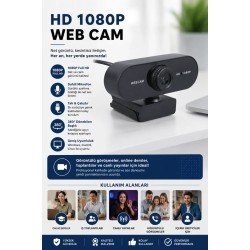 Webcam Orjınal Hd 1080p Konferans Kamera Dahili Mikrofon Görüntülü Sohbet Yayın Kamerası Hd Video