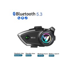 Y80 Motosiklet Kask Kulaklık Intercom Işıklı Motorsiklet Interkom