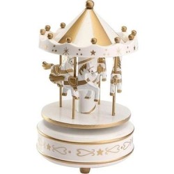 Atlı Karınca Müzik Kutusu Gold-beyaz Renk Mz-417