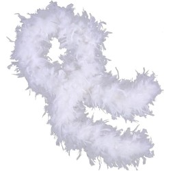 Beyaz Renk Kabarık Kalın Otriş Boa Tüy 6 Cm Genişlik 180-200 Cm Uzunluk