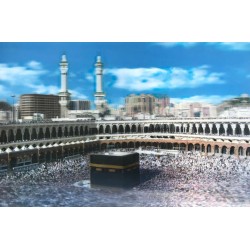 3 Boyutlu Resim  Ekstra Çözünürlüğe Sahip Kabe Resmi Mekke Tablosu 40x60 Cm