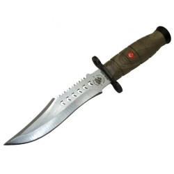1522 Haki Komando Bıçağı 30cm - Tırtıklı Sırt, Kılıflı