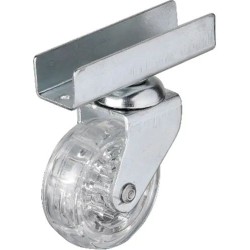 327 - 50x20 Mm Şeffaf Makaralı Uzun U Tablalı Teker 4 Adet