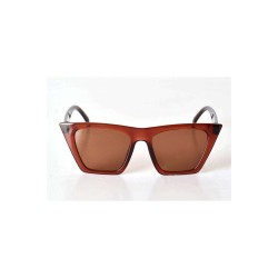 Kahverengi Şeffaf Çerçeveli Unisex Güneş Gözlüğü - Moda Gözlük