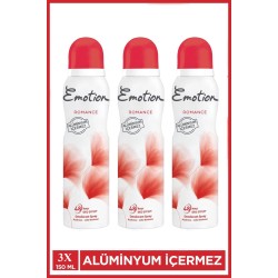 3 Adet Emotion Romance Kadın Vegan Deodorant 150 Ml Hızlı Kurur, Leke Bırakmaz