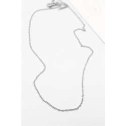 Çelik Zincir Kolye - 45 cm - Gümüş
